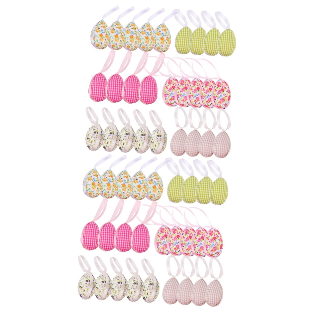 Amosfun 54stücke Teiliges Osterhängehänger Ostereier Deko Bunte Stoffeier Für Osterfeierlichkeiten Kreative Bastelornamente Für Zuhause Und Garten