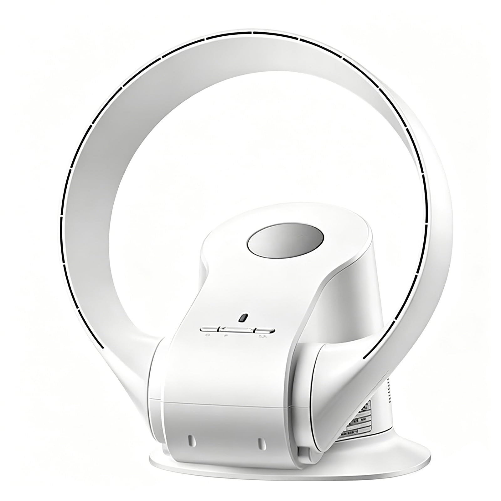 Ventilador Oscilante De 35 W Sin Aspas, 9 Velocidades, Ultra Silencioso, De Pie/Sobremesa/Montaje En Pared, con Control Remoto Y Temporizador, para El Hogar Y La Oficina,White