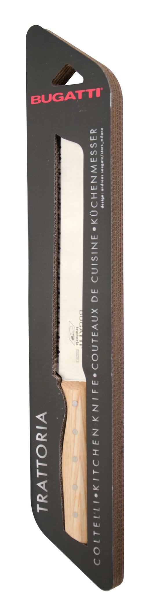 Couteau à Pain en Bois et Acier Frêne Blanc - BUGATTI