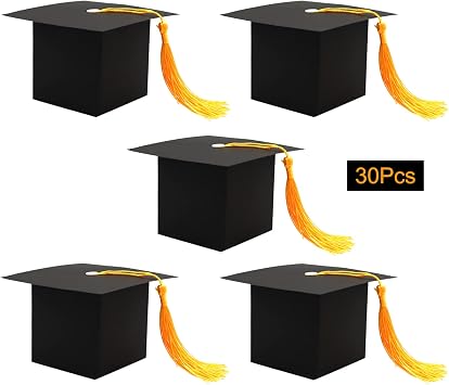 SDKI 30Pcs قبعة التخرج صندوق الحلوى مستلزمات حفل التخرج 2026 ديكورات هدية التخرج صناديق الحلوى لهدايا حفل التخرج