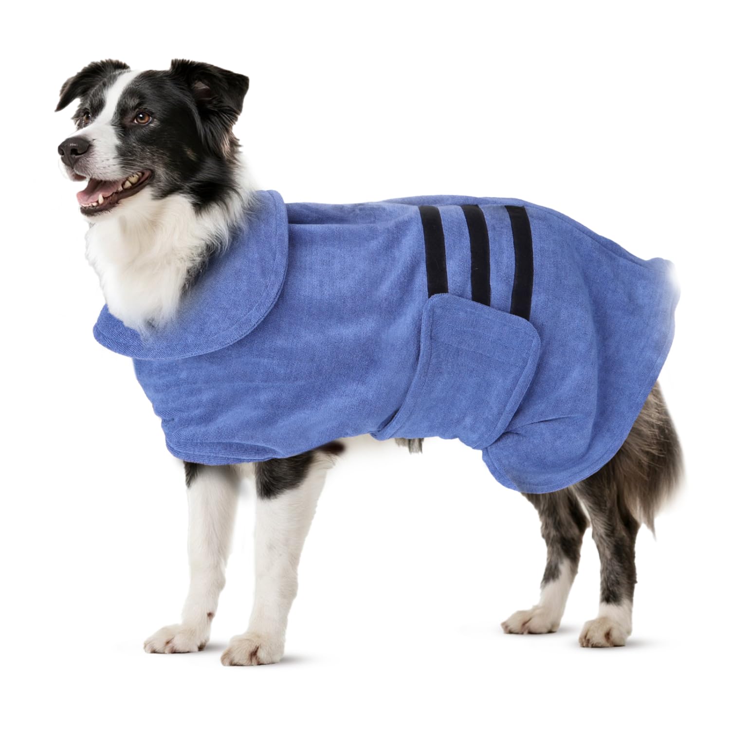 Nobleza Accappatoio per Cani in Microfibra con Velcro, Super Assorbente e Ad Asciugatura Rapida, Accappatoio per Cani e Gatti, Cinque Taglie, Morbido Asciugamano per Cani (L)(1)