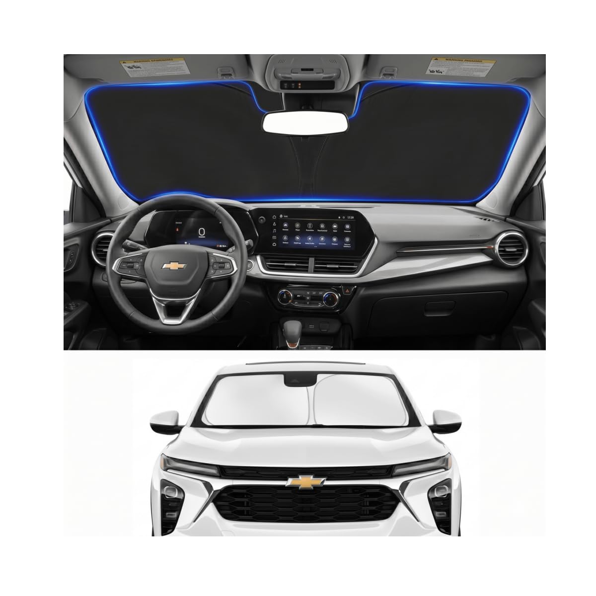 Custom Fit Windshield Sun Shade for Chevrolet Chevy Trax 2013-2026 | Custom Fit Windshield Cover, Blocks UV Rays, Double-Layer Heat Shield, Durable Frame, Easy Fold & Storage