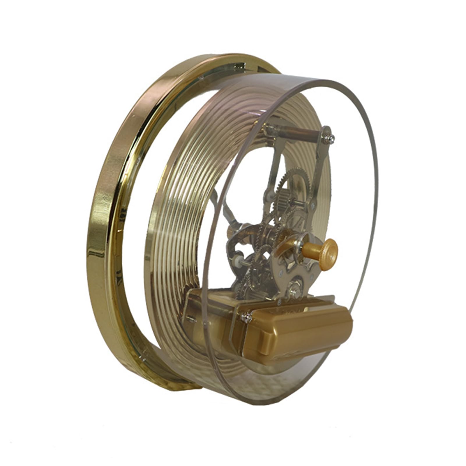 Retro Gear Wanduhrwerk, handgefertigte Aufhängung, Gold 116MM