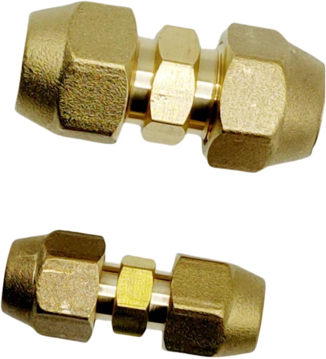 2PCS 1/4" and 3/8" Copper Pipe Extension Joint Connectors for Air Conditioning Pipe Coupling Adapters with Flare Nuts, Free Welding copper flare fittings