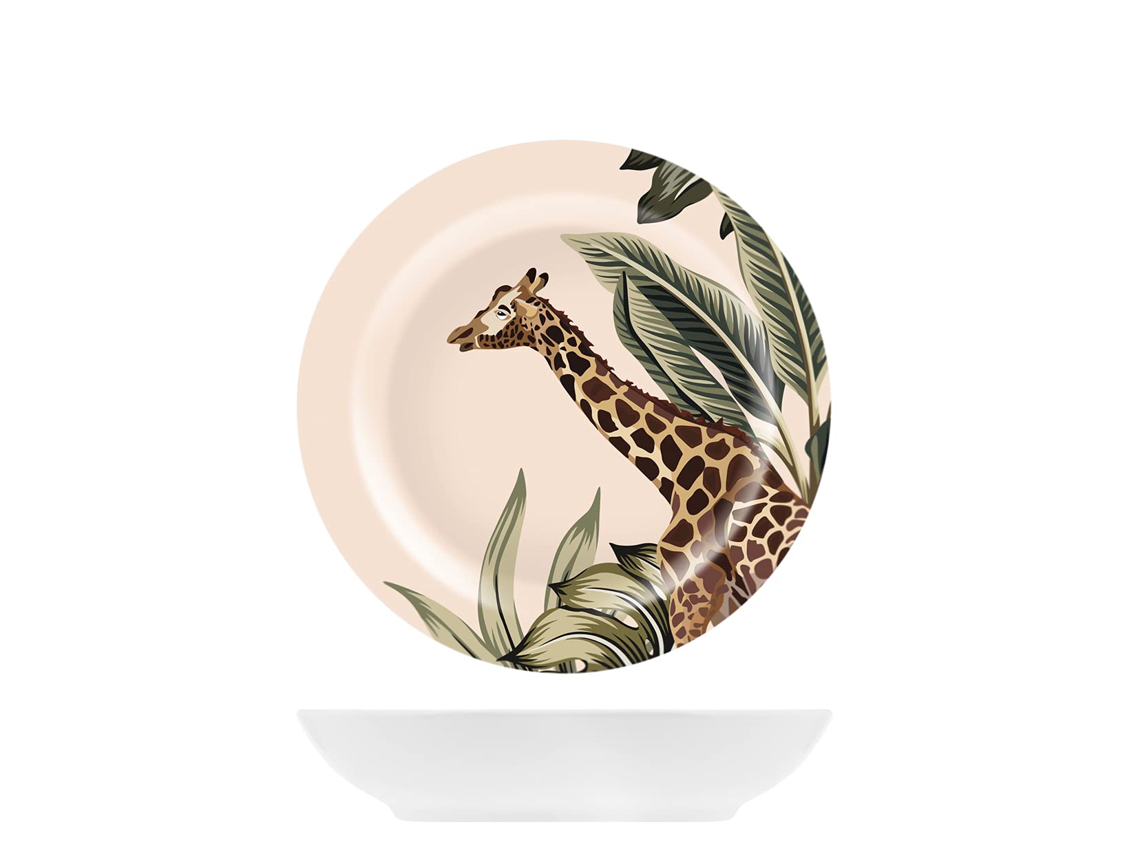 6x Suppenteller Margaret 20cm - Porzellan Teller Mit Grünem Blumenmuster