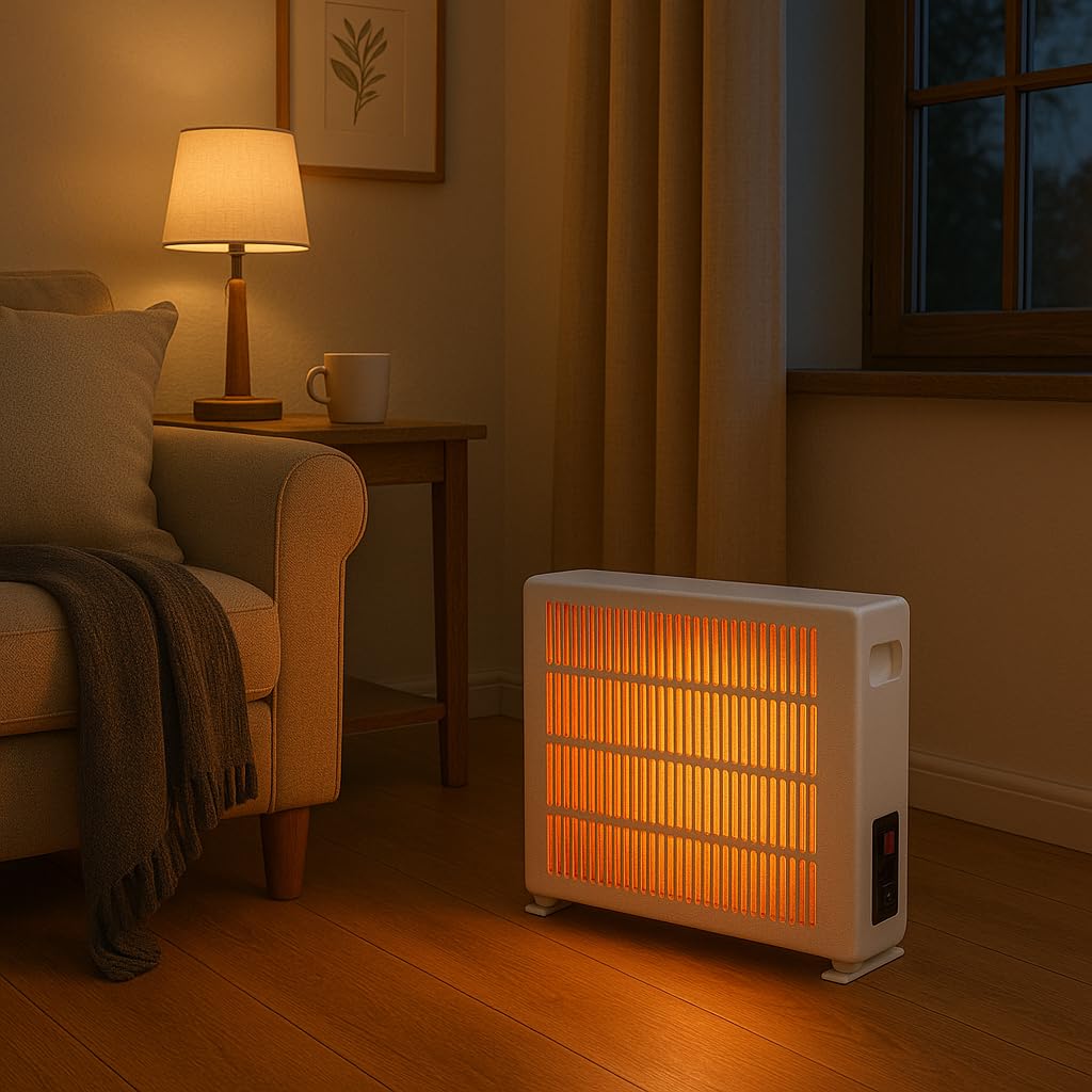 Calefacción eléctrica de 500 W, calefacción convectora con ruedas de suelo, dispositivo eléctrico silencioso, de pie, radiador con termostato