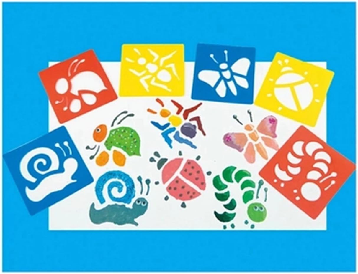 Tosnail – 48 piezas plantillas de plástico para dibujo y pintura para manualidades de niños, plantilla lavable para proyectos escolares, colores aleatorios.