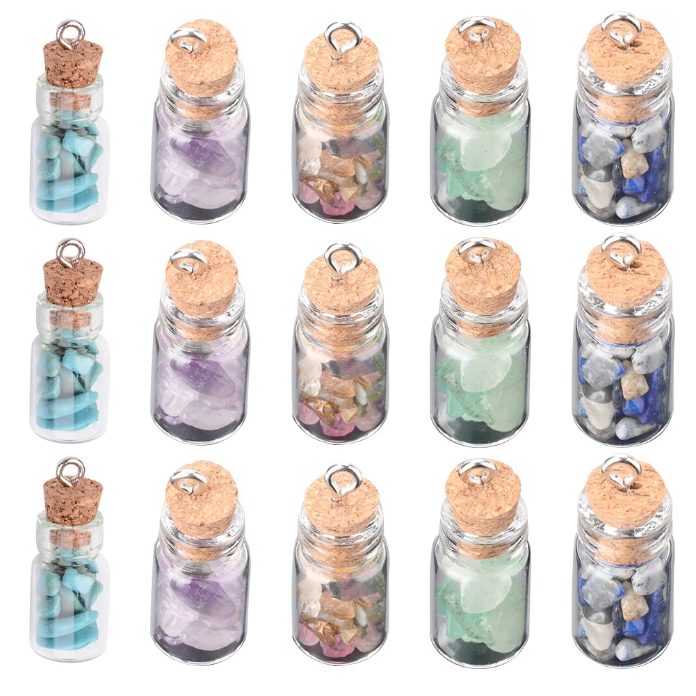 32Pcs Glow In The Dark Wish Bottle Charms | Luminous Mini Bottle Charms For Jewelry Making & DIY Crafts