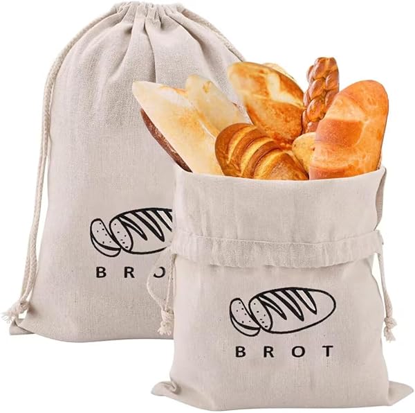 ANFAFFIA 2 Brotbeutel mit Kordelzug
