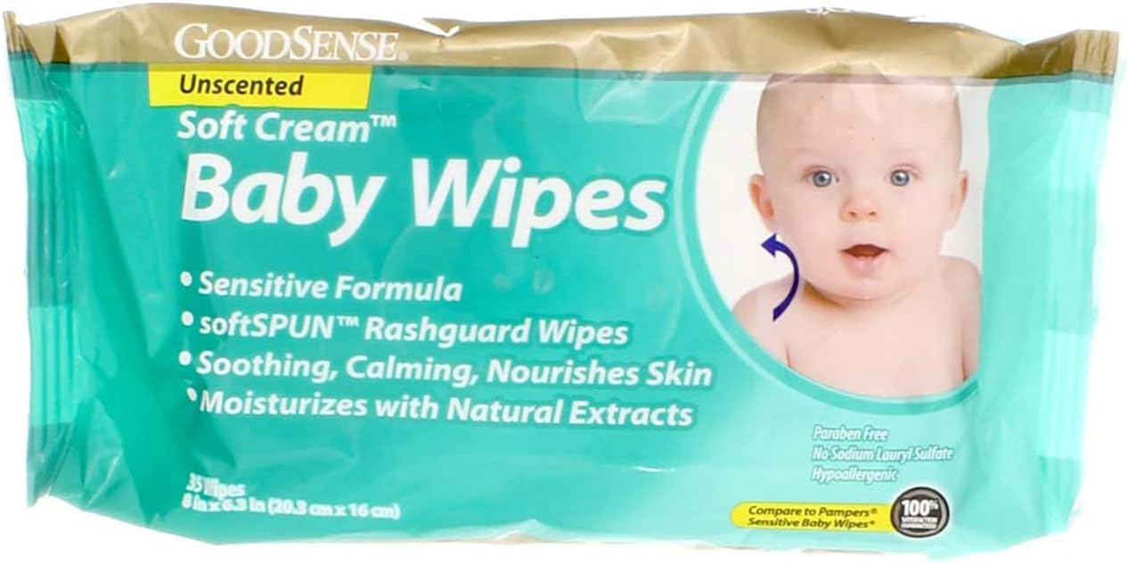Good Sense Baby Wipes Travel Pk Unscented Soft Cream Case Pack 12