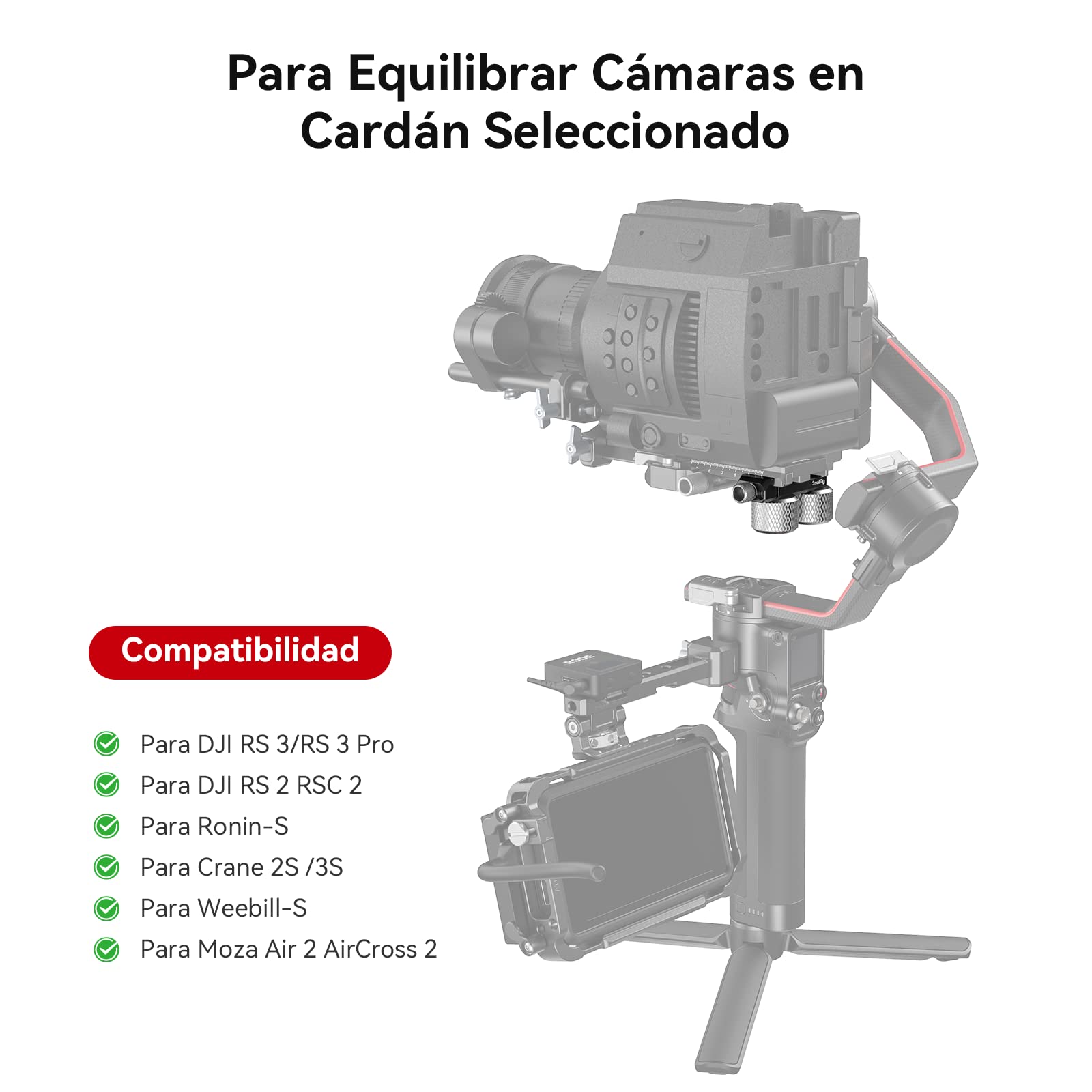 SMALLRIG Kit de Contrapeso Counterweight Compatible con dji RS2/RSC2/RS 3/RS 3 Pro, ZHIYUN Crane 2S / 3S y Moza Air 2 / AirCross 2-3125