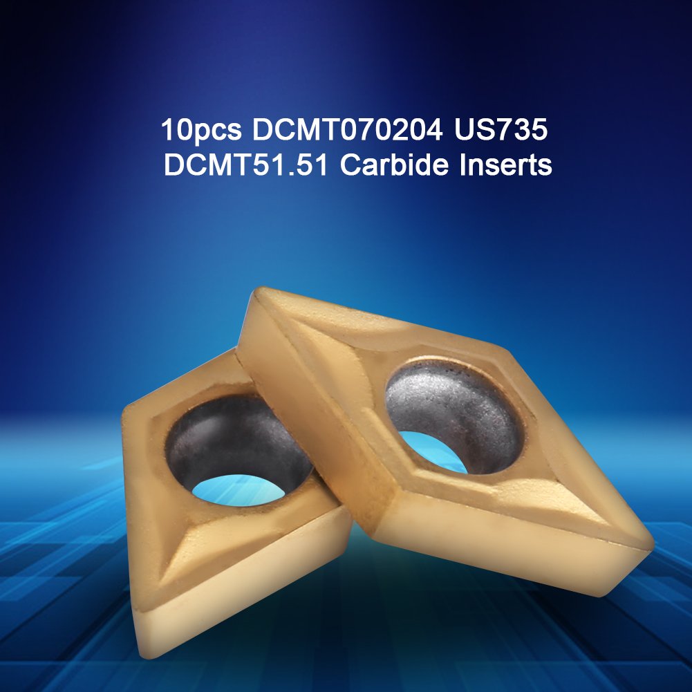 Insertos de torneado de carburo, 10 piezas de insertos de puntas de carburo CNC Herramienta de torneado de torno con cuchilla con caja, 0.51x 0.28 x 0.10 pulgadas, insertos de torno CNC