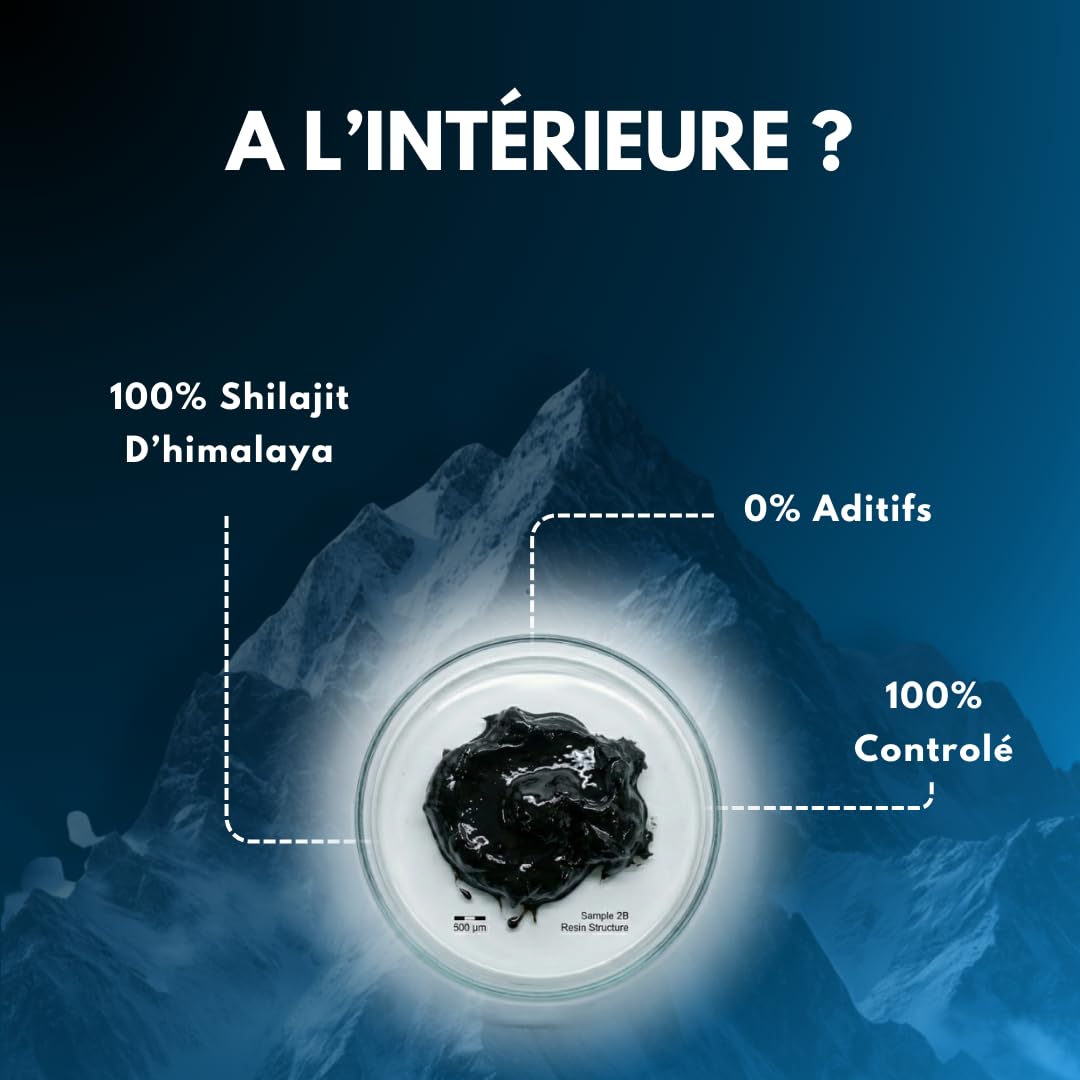 Résine SHILAJIT D'Himalaya grade OR | 50g |100 Portion ✦ Haute Altitude ✦ Sans métaux lourds | Sans contamination | Riche en Oligo-élément | Ratio 60:1 | 100% naturel