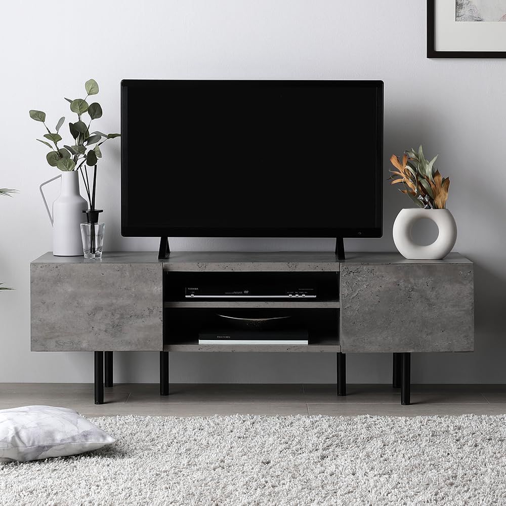 テレビボード 『Stova ストーヴァ』 幅120cm ストーングレー Amazon｜RASIK テレビ台 50型 対応 120cm幅 ストーングレー ローボード