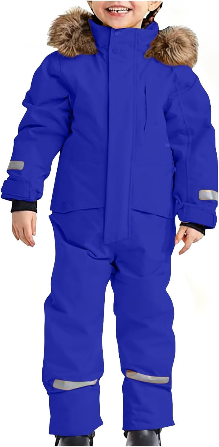 Kids Snow Suit Girls Boys One Piece Snowsuit Overalls Ski Suit Warm Waterproof Windproof Outdoor Jumpsuits Snowboarding
