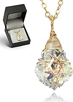 Vista 1 de Collar de estrella de David para mujeres y hombres, collar de estrella judía relleno de oro de 14 quilates, collar de Israel Aurora Borealis