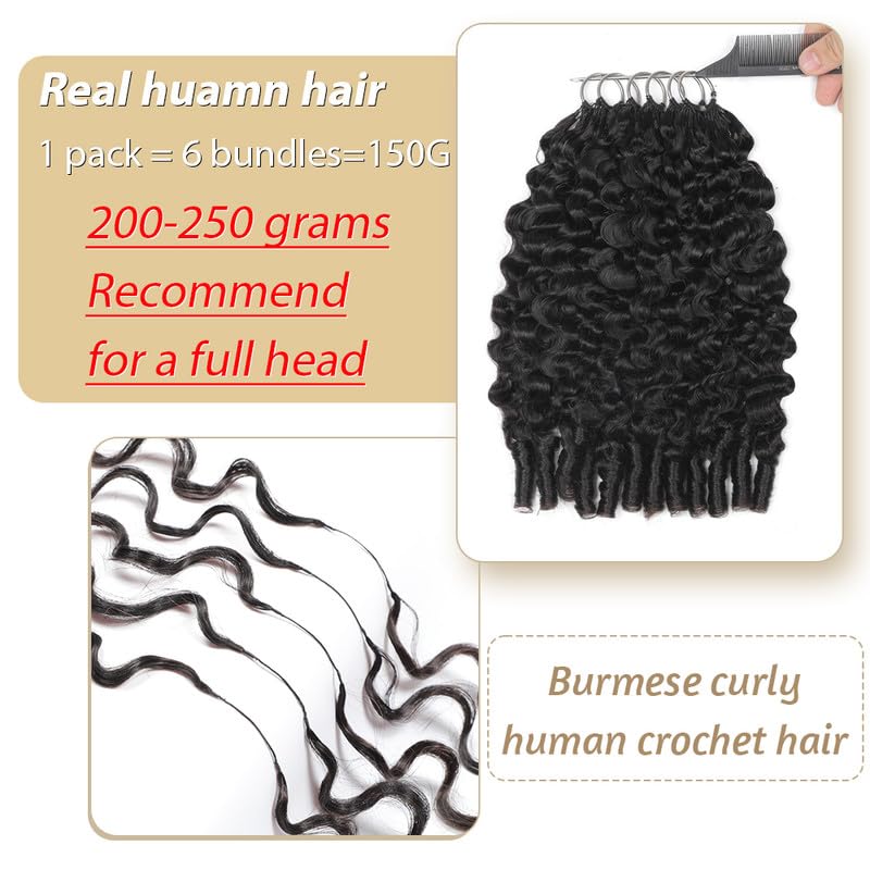 Miracle Hairstyle Knots Feather Crochet Human Hair Burmese Curly thumbnail