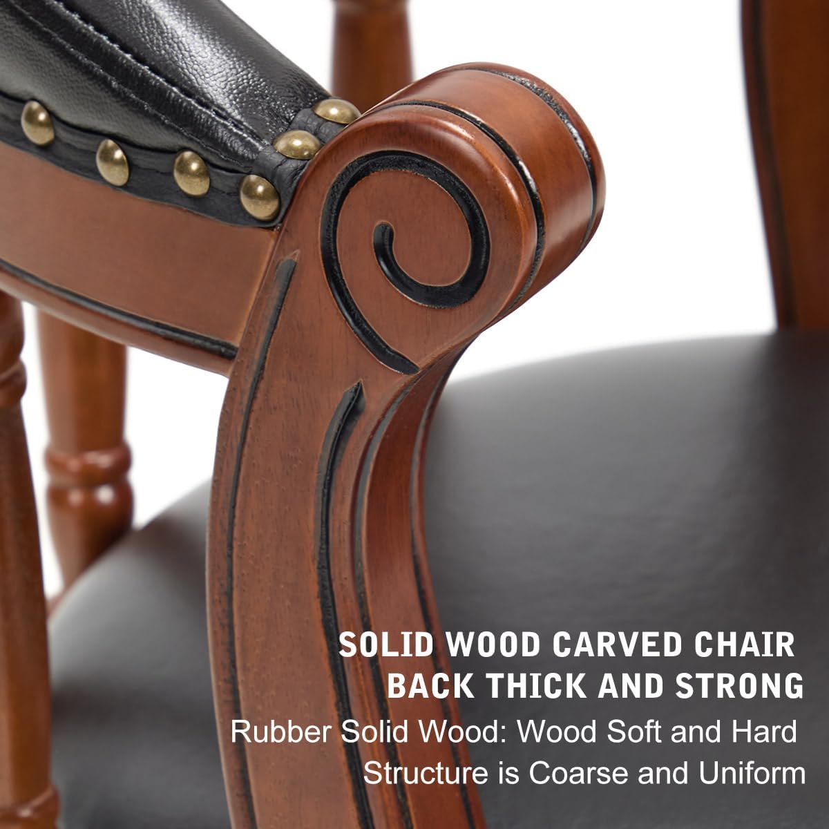 Cow top Leather Wooden Bar Stools, 26" Seat Counter Height Bar Chair with Back, 180 Degrees Swivel Bar Stools Chair for Home Kitchen Counter,Restaurant,1pc (Black-1pc, Counter Seat height 26in)