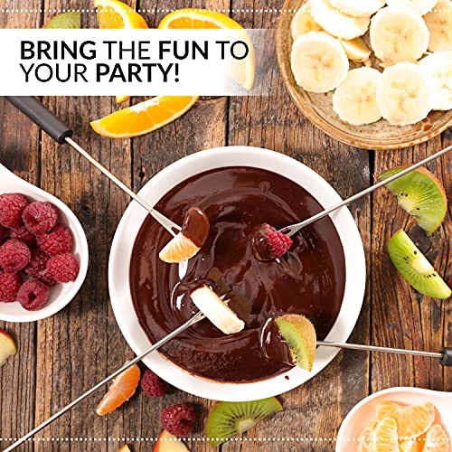 Nostalgia 12-Cup Electric Fondue Pot Set for Cheese & Chocolate - 8 Color-Coded Forks, Temperature Control - Stainless Steel Kitchen Gadgets and Appliances for Hors d'Oeuvres and More - Aqua by Nostalgia - Image 7
