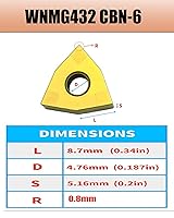 Vista 2 de 2 piezas WNMG080408 CBN-6 Nitruro de boro cúbico adecuado para acabado de alta velocidad de acero tratado térmicamente, aleación ferrosa sinterizada
