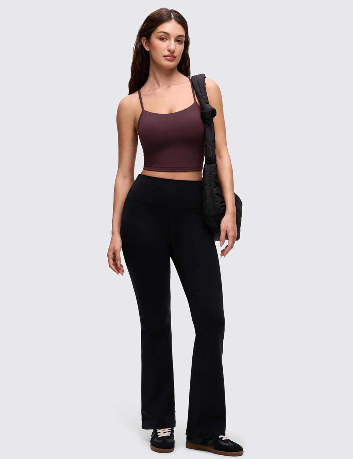 CRZ YOGA Butterluxe Y Back Crop Tank Tops for Women - Spaghetti Straps Racerback Padded Yoga Workout Longline Sports Bras - Image 3