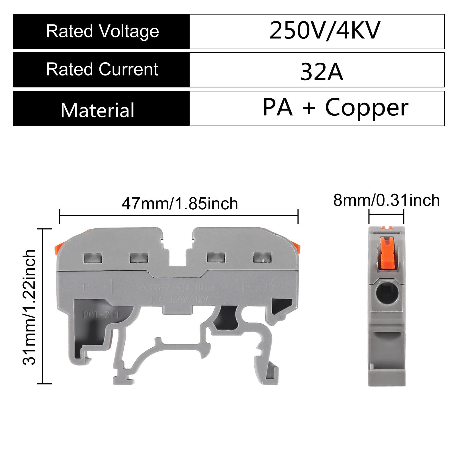 DIN Rail Terminal Blocks Kit - 30PCS -3