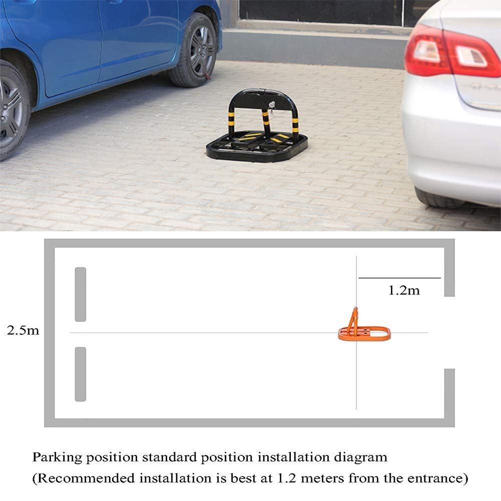 Barriere di parcheggio con chiusura a scatto Parcheggio pieghevole,46 x 56 x 32 cm Blocco di parcheggio Crash più spesso Blocco O-Car compressivo Blocco posizione bloccata Blocco parcheggio Dissuasore