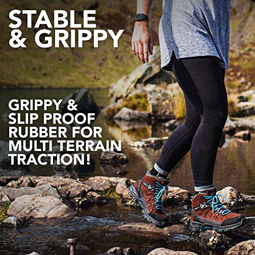 image for Foxelli Women’s Hiking Boots – Suede Leather Waterproof Hiking Boo