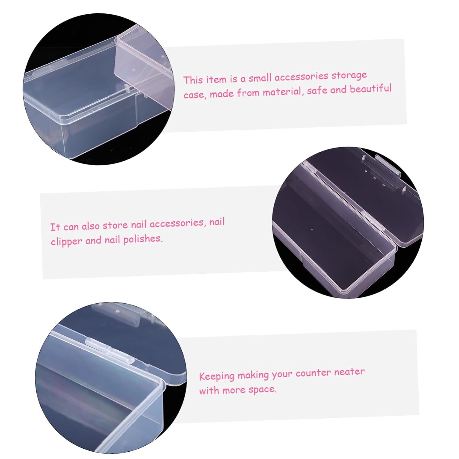 Manicure Tool Storage Case 4Pcs ABS Nail Tools Box
