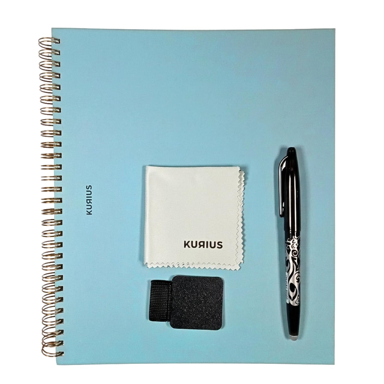 Libreta borrable reutilizable KURIUS hojas lisas AZUL (21 x 25 (Grande))
