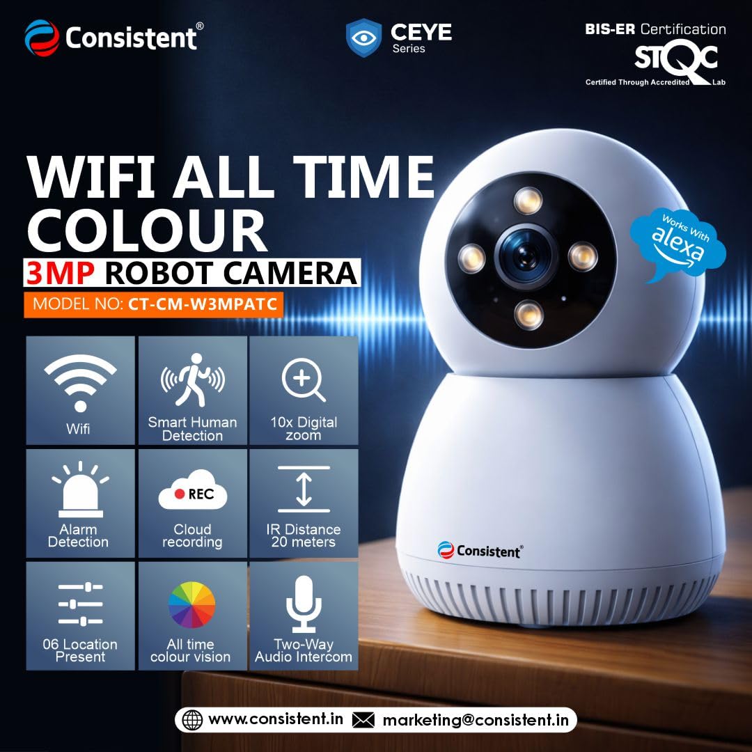 Consistent Mini Robot Camera - 3MP Security -2 Consistent Mini Robot Camera - 3MP Security -2