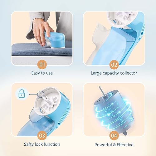 Miniatura 6 de Afeitadora de tela removedor de pelusa eléctrico afeitadora de pelusa con 3 cuchillas reemplazables USB recargable afeitadora de suéteres afeitadora