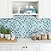 Beaustile Decorative Tile Stickers Peel Stick Backsplash Fire Retardant Tile Sheet (Sapphire Blue) (2pcs) (12.2