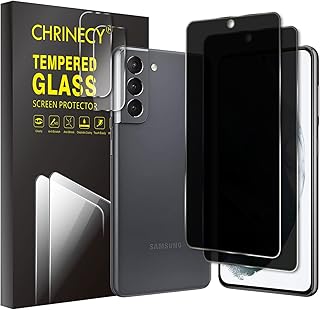 [4 Pack] 2 Pack Privacy Screen Protector for Samsung Galaxy S21 5G with 2 Pack Camera Lens Protector, 9H Hardness Tempered Glass Screen Protector, Anti Peeping Anti Spy