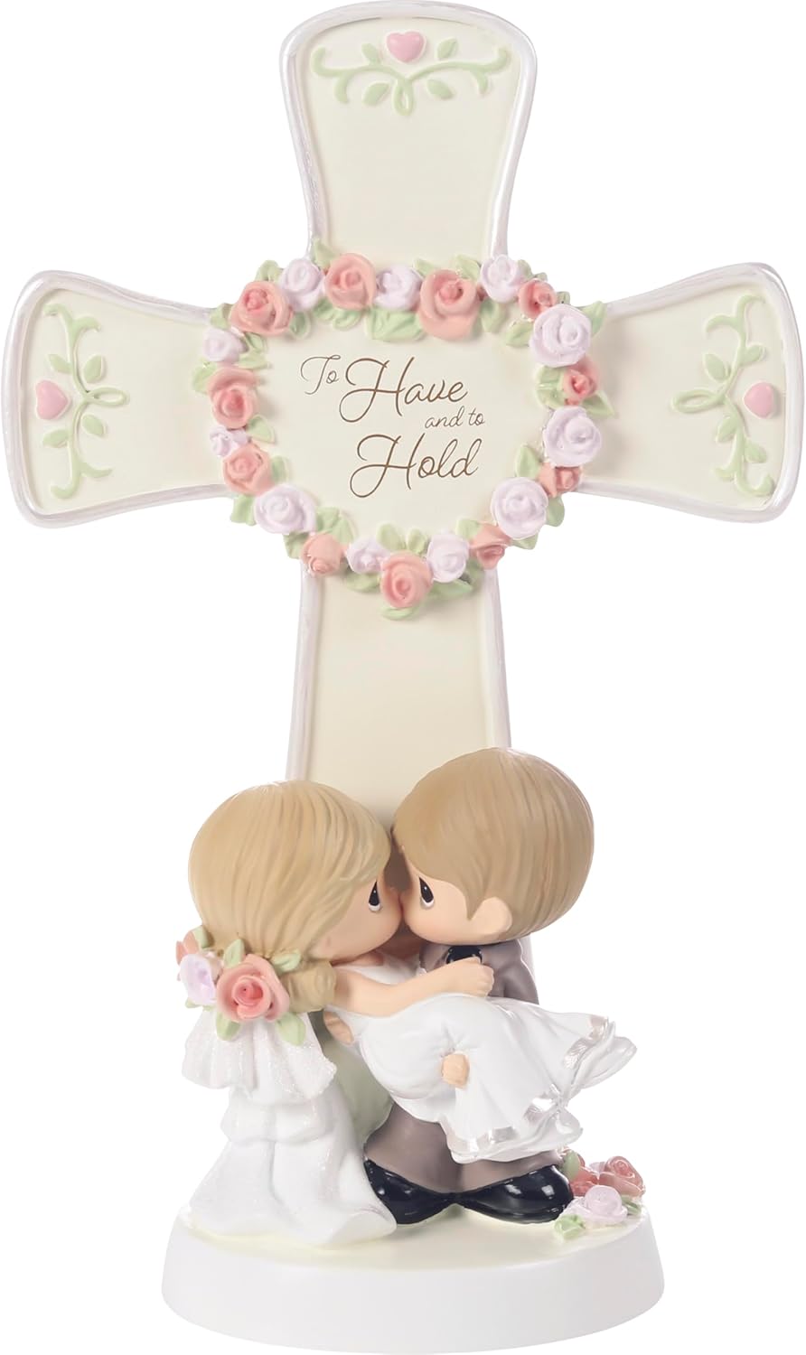Precious Moments Wedding Cross | Bride & Groom | Religious Gift | 6.75in Resin Cross