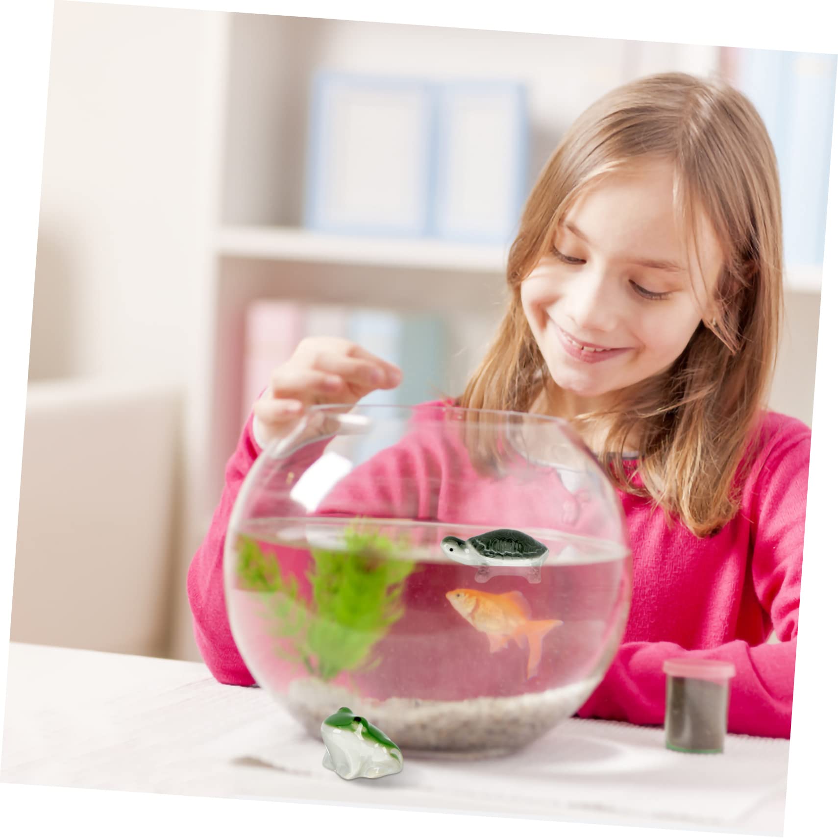 Happyyami 6stücke Schwimmende Fisch Tank Dekoration Keramische Frosch Und Schildkröte Figuren Für Aquarium Niedliche Tier Ornamente Für Lebendige Aquariengestaltung