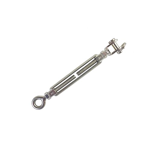 Open-Body Stainless Steel Jaw & Eye 1/2” x 6-1/2” Turnbuckles
