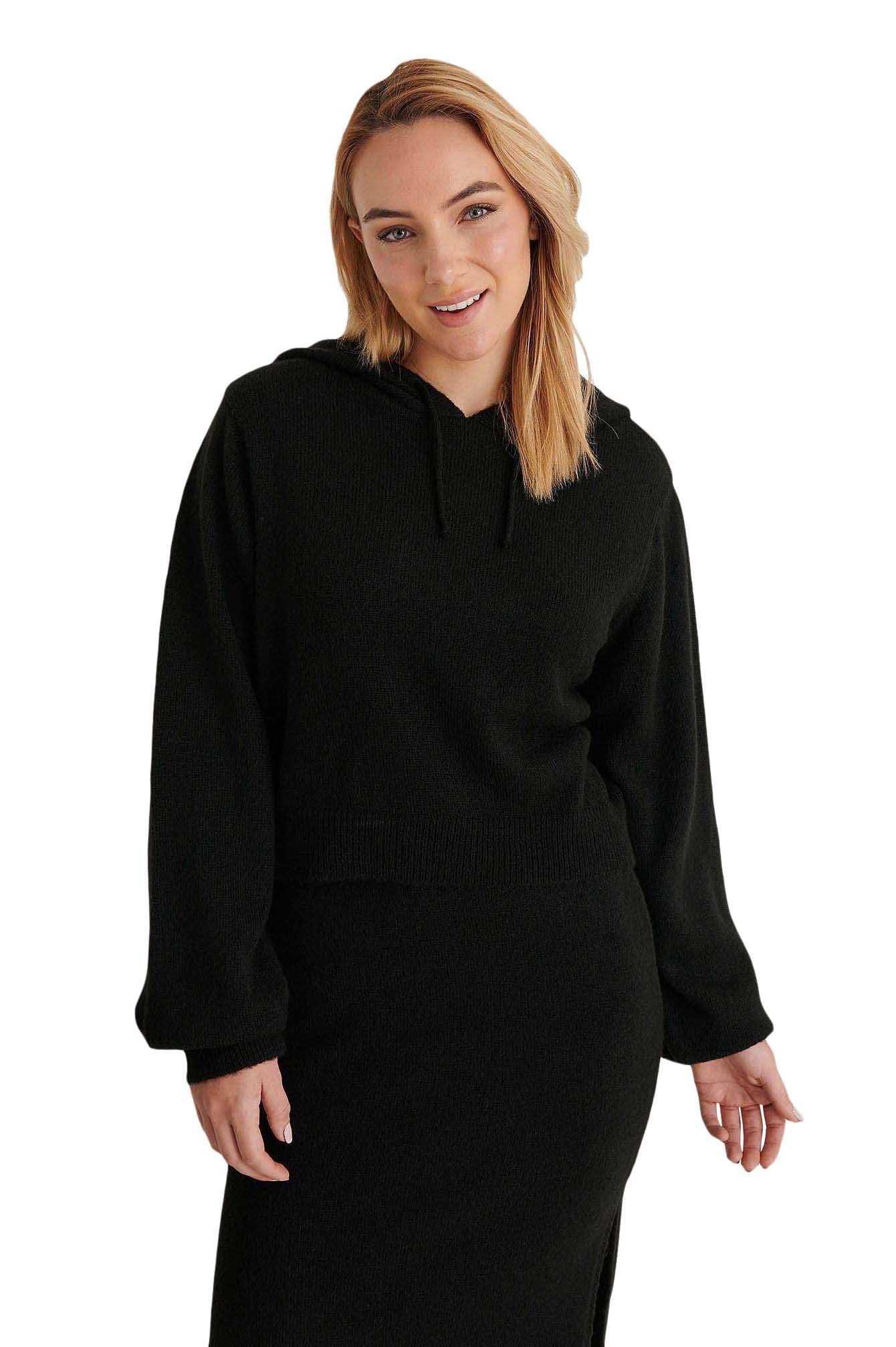 Na-Kd Women's Black Basic Hoodie Sweater, 3X-Large