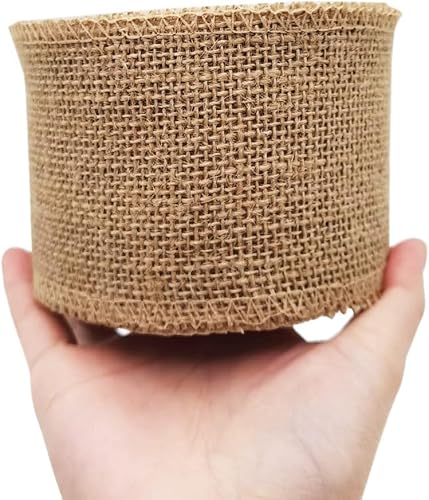 Premium 10-Yard Natural Jute Burlap Ribbon Roll - 3 Inch Wide for DIY Crafts, Weddings, and Holiday Decor 4 Premium 10-Yard Natural Jute Burlap Ribbon Roll - 3 Inch Wide for DIY Crafts, Weddings, and Holiday Decor - Image 3
