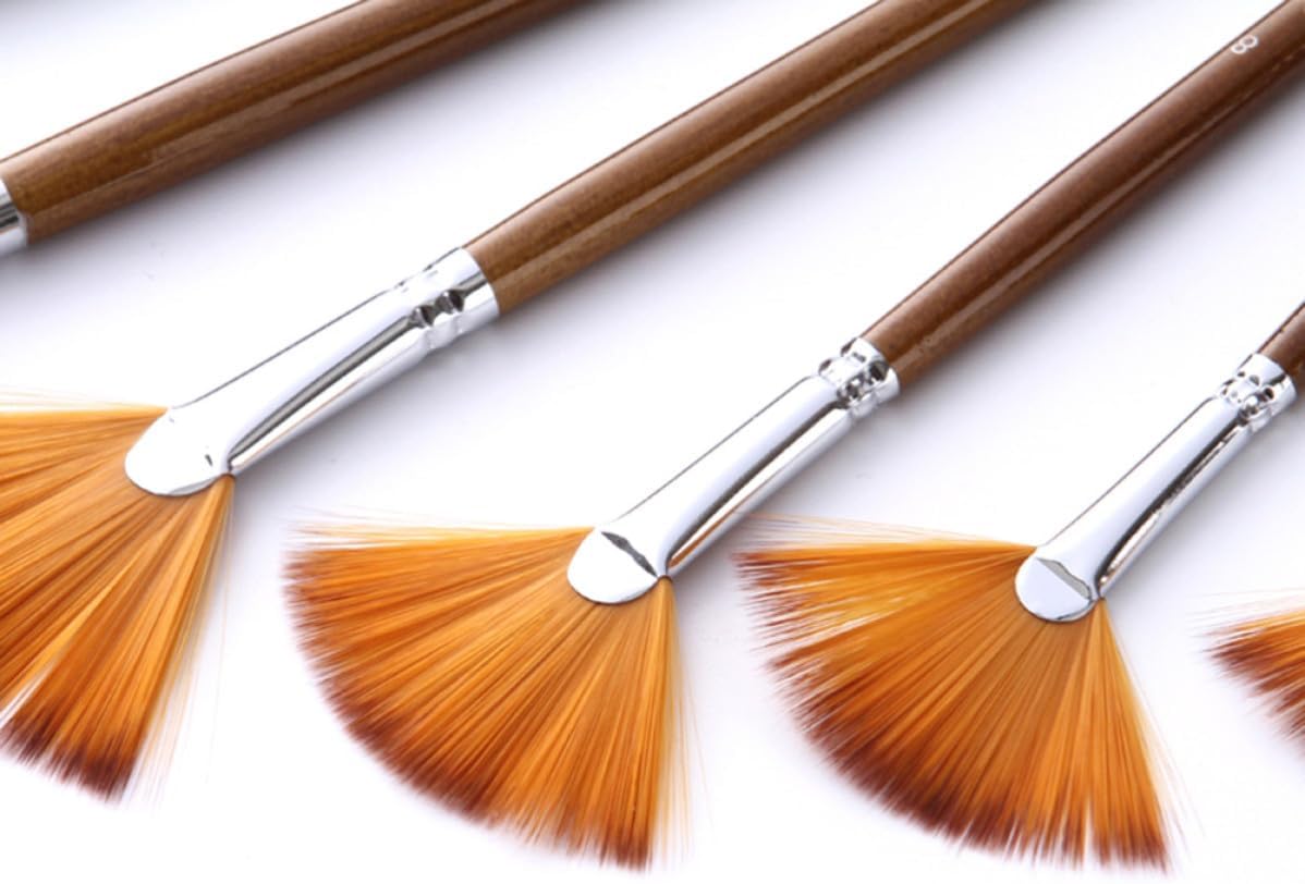 9pcs Hair Paint Brush Set Fan Shaped Nylon for Beginners