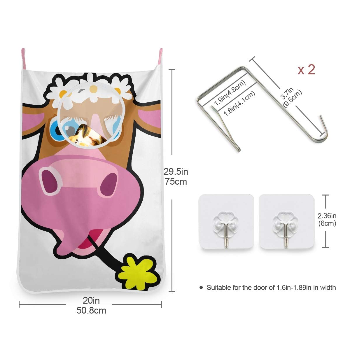 Cesto Portabiancheria Appendibile Per Bambini Hengpai – Forma Di Riccio – Tessuto Oxford 50x75 Cm – Con Ganci Inclusi - 5