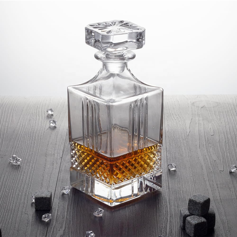 Avastro Whiskey Decanters for Liquor Scotch Bourbon, Novelty Design Wine Glass Bottle, Lead-Free Glass Bottle,Decanter with Stopper 750ml Pack of 1 4