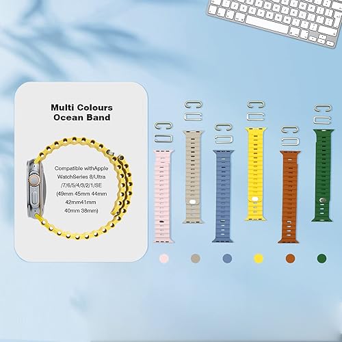 Miniatura 3 de 6 Pack Ultra Ocean Band Compatible With Apple Watch Band 49 45 44 42 41 40 38mm, Soft Silicone Waterproof Sports Band For Women And Men For Apple
