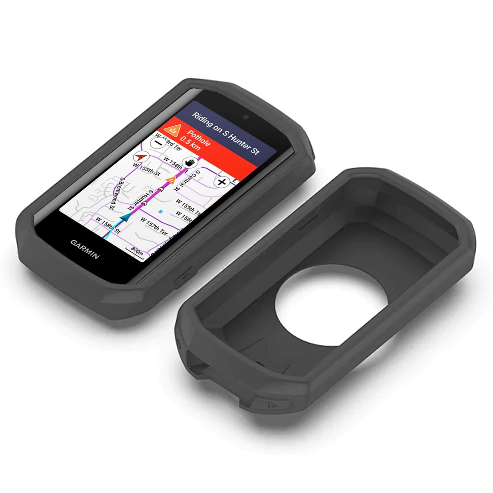 Etui kompatybilne z Garmin Edge 1050, miękka, odporna na wstrząsy przenośna ochrona obudowy, silikonowa osłona na nawigację GPS Garmin Edge 1050, szara