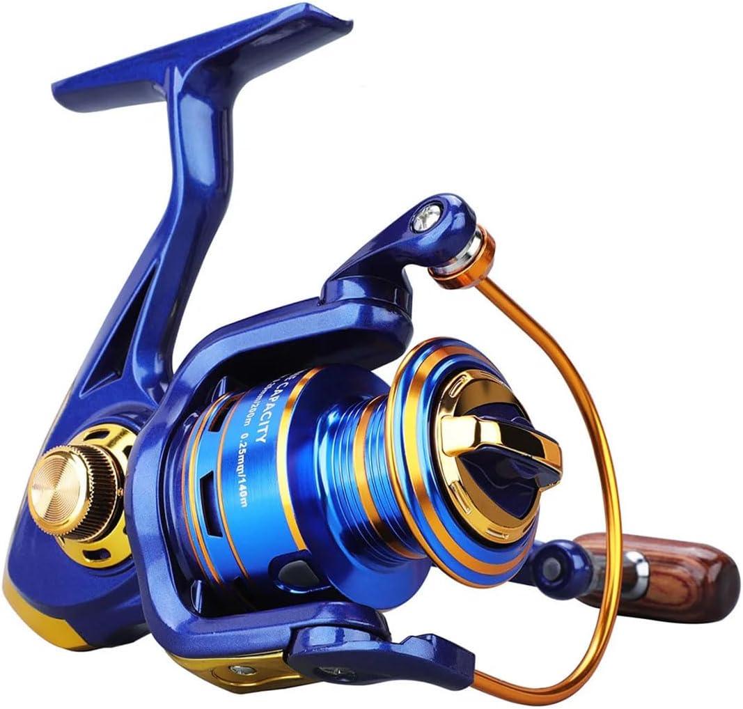 Spinning Reel Metal Spool 12BB Ball Bearing Max Drag 15KG Fishing Reel with Spare Spool 500M Fishing Line