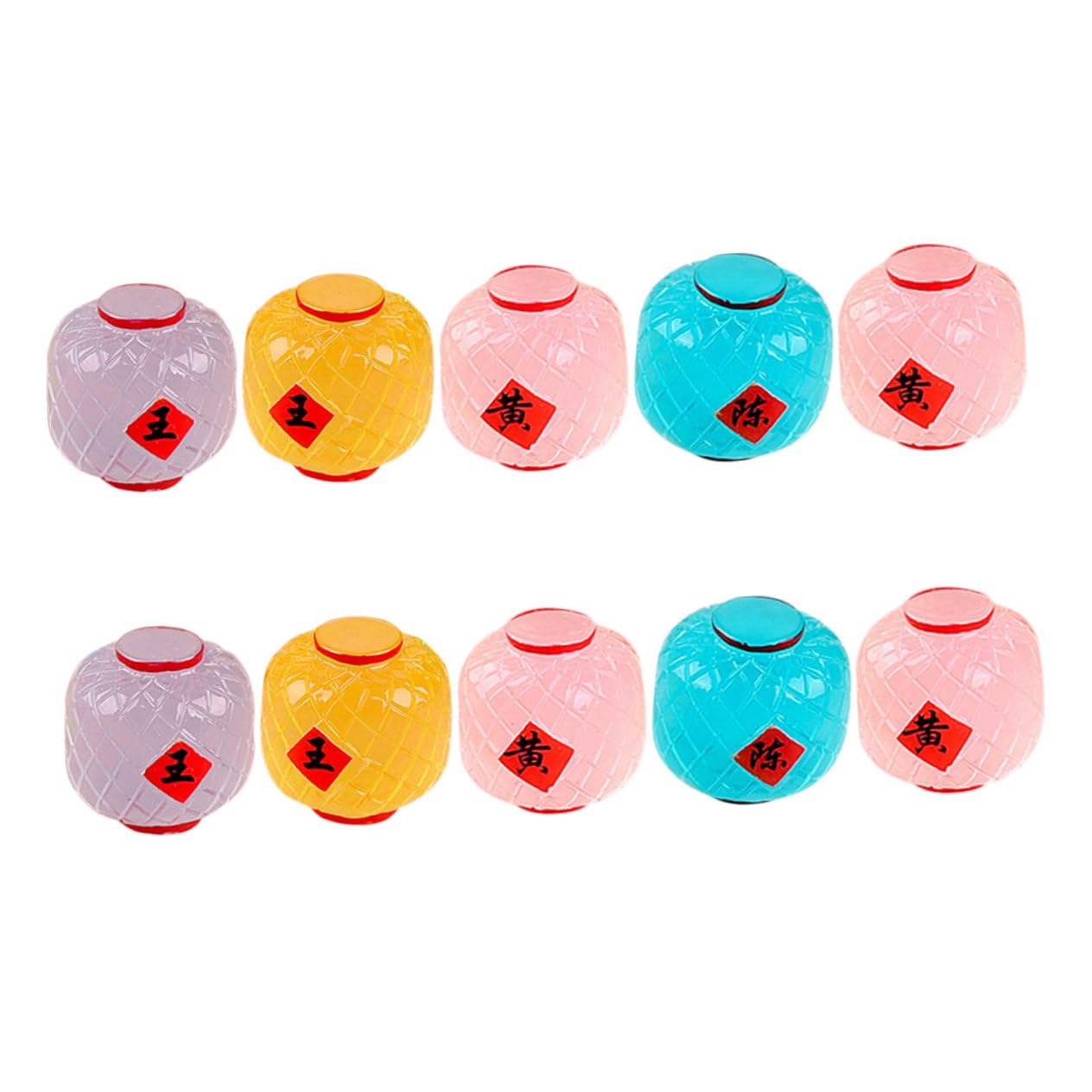 TEHAUX 10Pcs Luminous Resin Lanterns Three Miniature Lantern Decorations for Unique Home Decor Indoor Office Ornaments Mesmerizing Night Light Feature