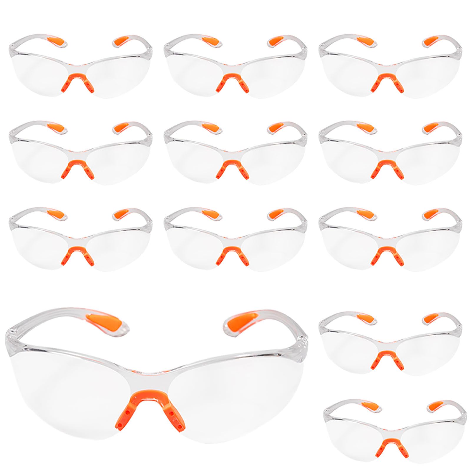 Yuannee Clear Safety Glasses,12PCS Eye Protection Glasses Lab Goggles Safety Work Glasses Safety Anti Fog Protective Goggles for Work Construction Laboratory Anti Dust Chemistry Kids and Adult