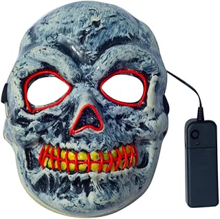 PRETYZOOM Maskera Traje De Festa Halloween Máscara Luminosa Para Halloween Mascarada Máscara Luminosa Bateria Roupas De Festa Máscara De Halloween Festa Caveira Máscara De De Festa