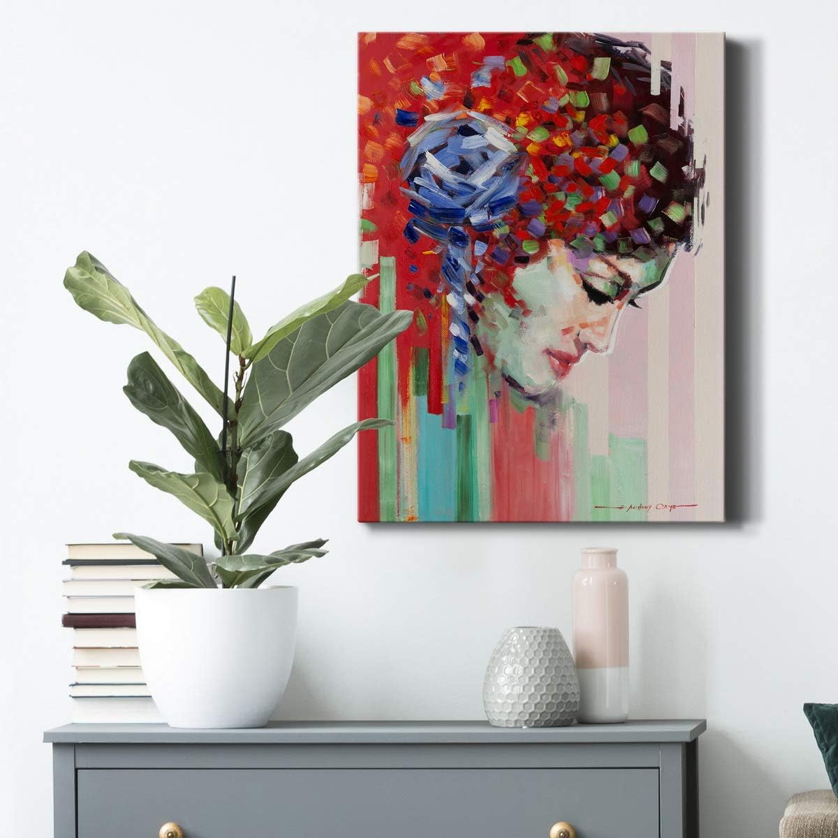 Renditions Gallery Confetti Girl III Wall Art, Premium Gallery Wrapped Canvas Decor, Ready to Hang, 32 in H x 24 in W, Made in America Print