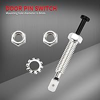 Vista 4 de DaierTek Interruptor de pasador de puerta para capó de coche, alarma automática, seguridad ajustable, encendido y apagado momentáneo, 12 V CC 20 A